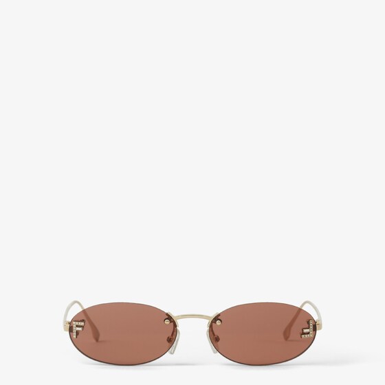 Fendi Oval First Crystal glasses with a gold-coloured