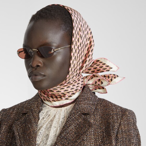 Fendi Oval First Crystal glasses with a gold-coloured | Thumbnail 4