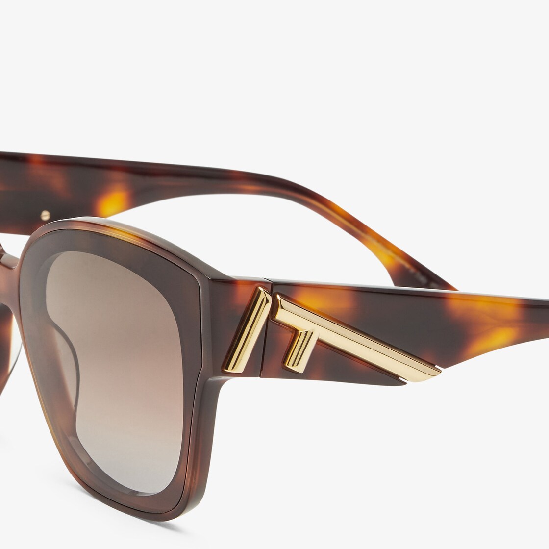 Fendi Square O'Lock Havana Acetate Sunglasses