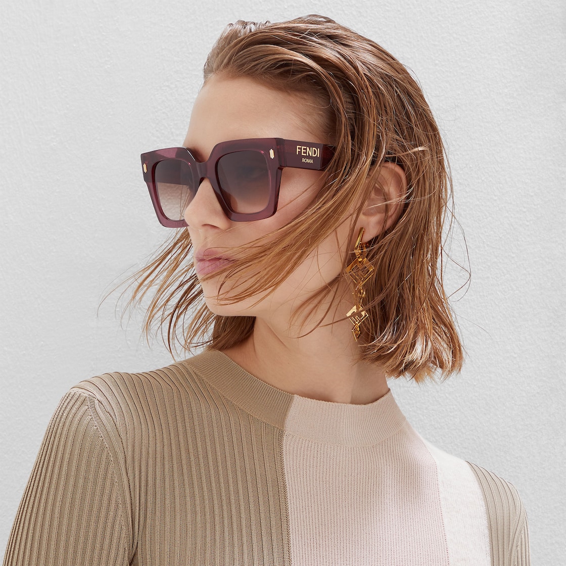 Fendi Roma Rectangular Sunglasses