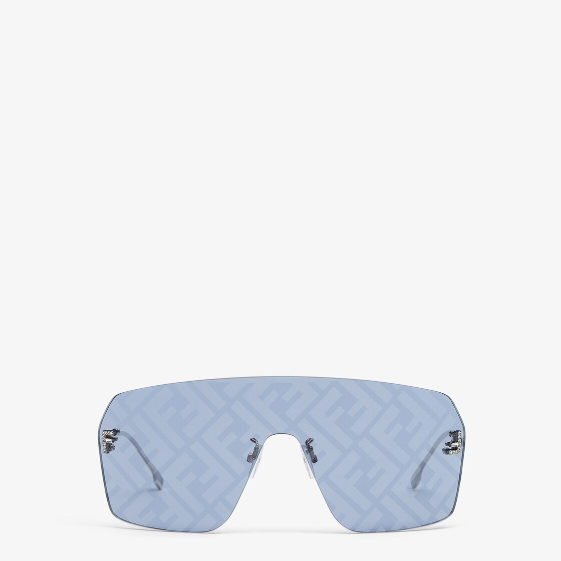 Fendi First CrystalLight blue shield sunglasses