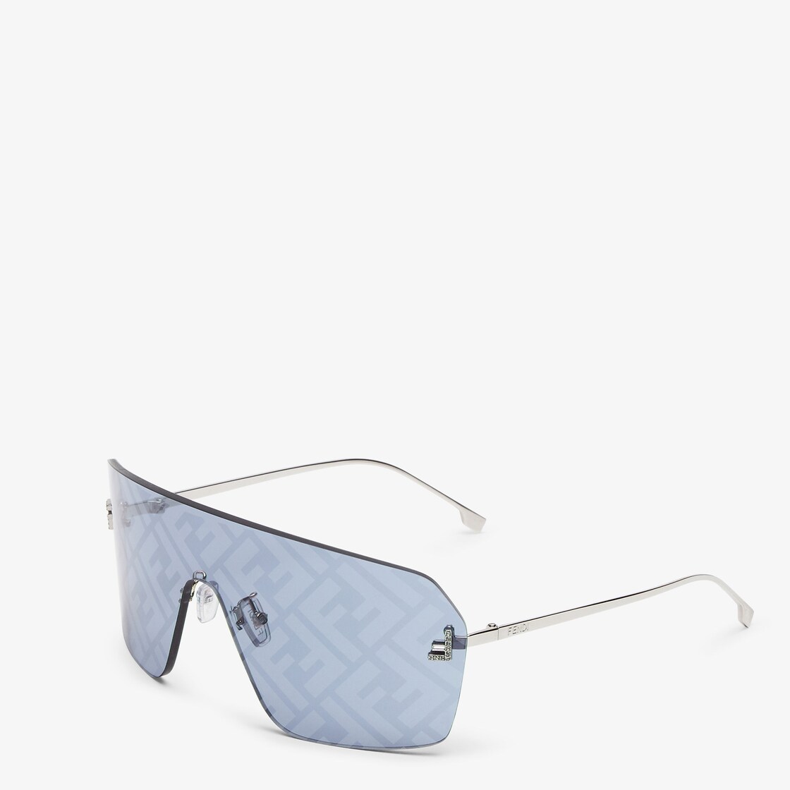 Fendi First CrystalLight blue shield sunglasses