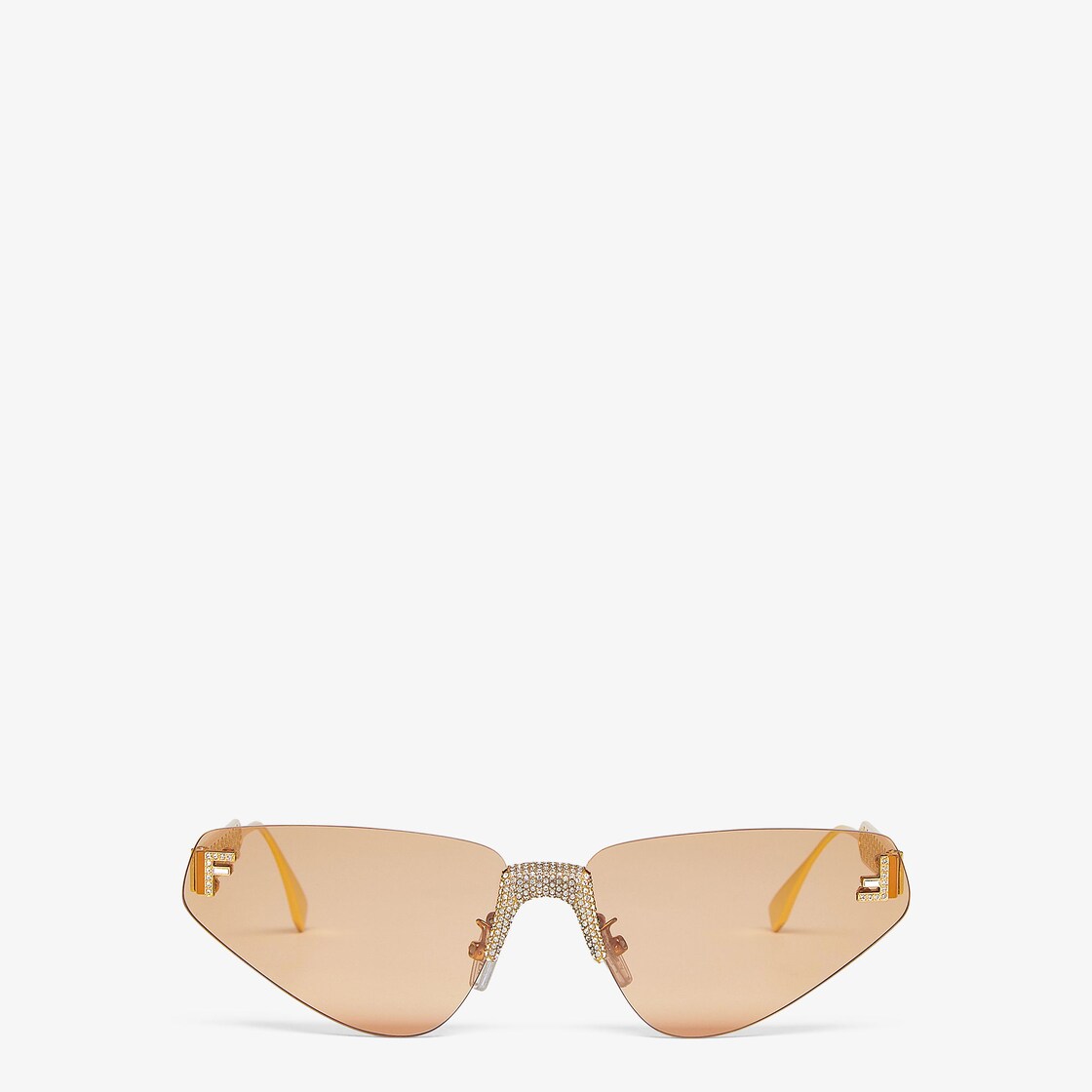 Fendi First Crystal - Gold-colored metal sunglasses