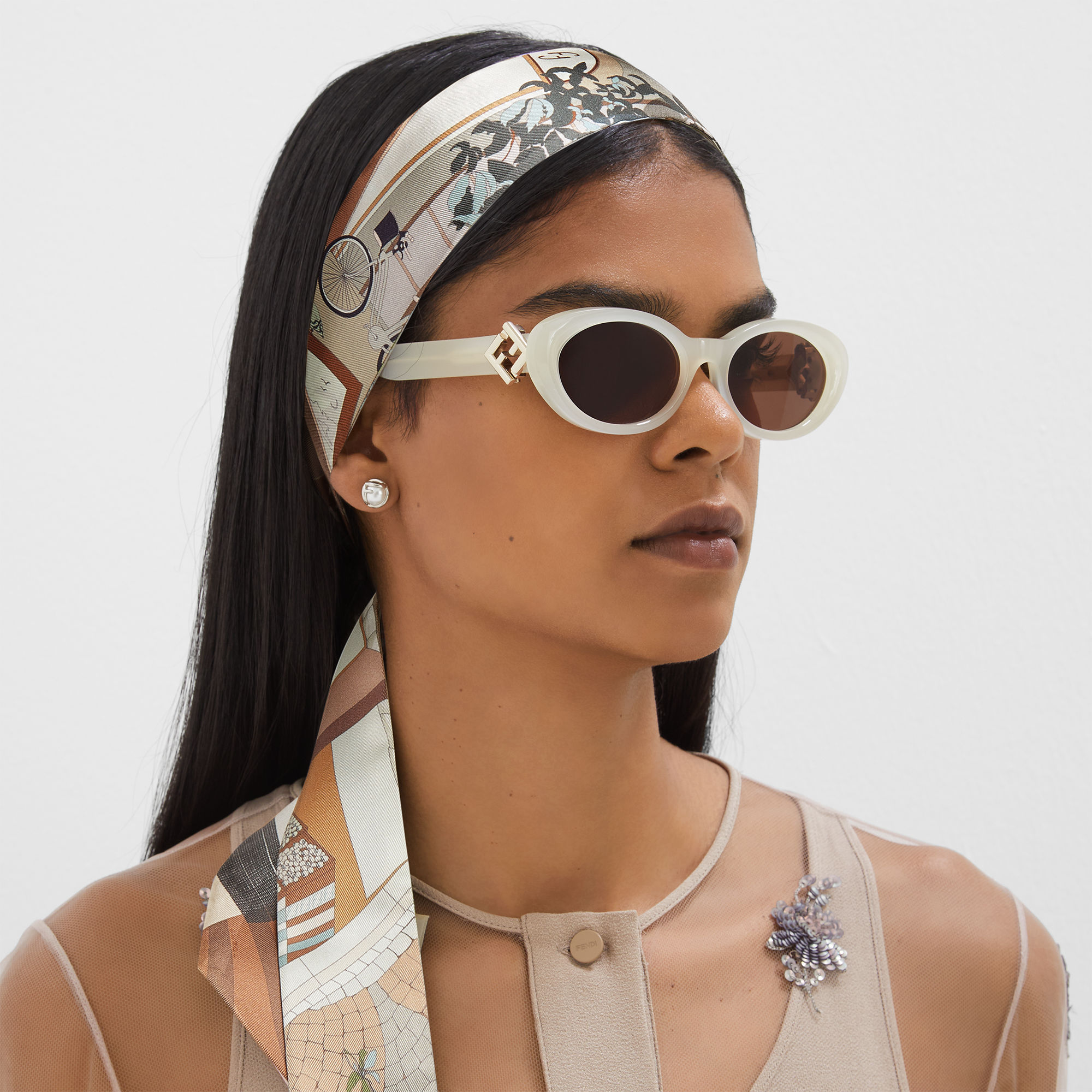 【FETICO x BLANC..】OVAL-FRAME SUNGLASSES 96606bc4b0b1b64e07540d8fe63a1b