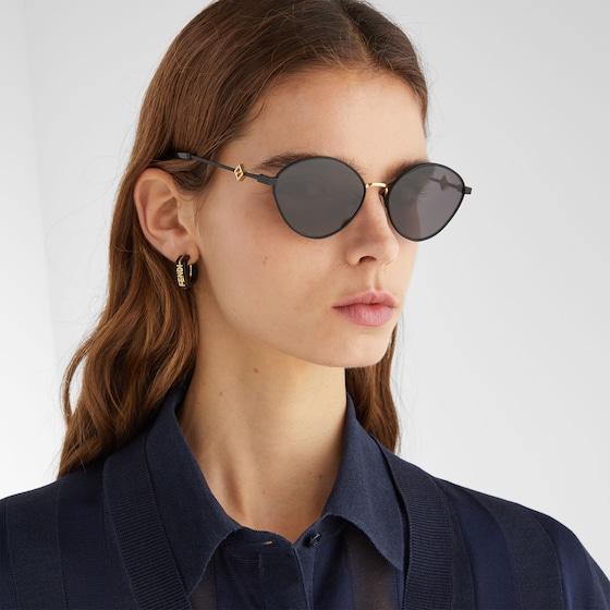 Fendi Geometric oval FF Diamonds glasses made of metal with | Thumbnail 4