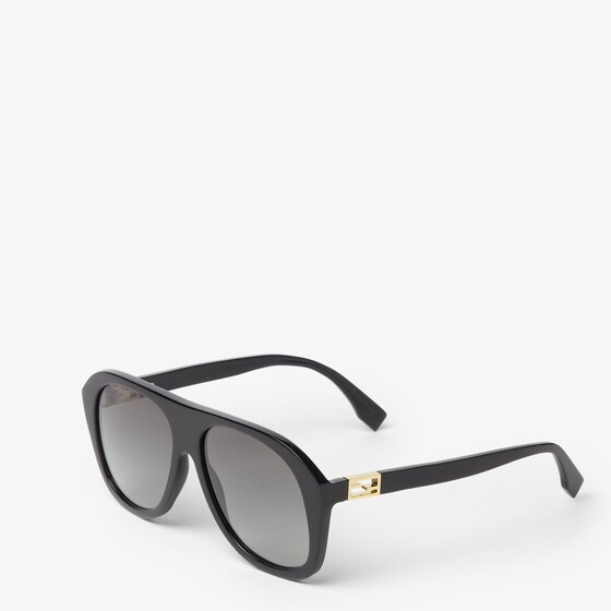 Fendi Aviator-style Baguette glasses in black acetate, decorated | Thumbnail 2