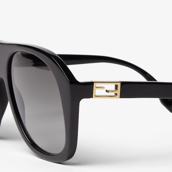 Fendi Aviator-style Baguette glasses in black acetate, decorated | Thumbnail 3