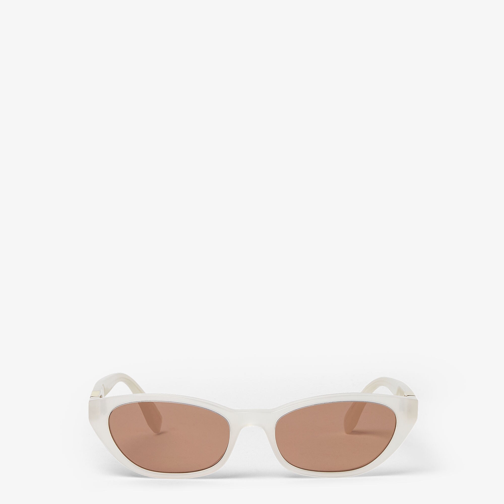 Fendi White & Amber Frame Sunglasses Baguette - White | FENDI US main image 3