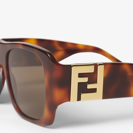 Fendi Large, square Forever glasses in Havana acetate | Thumbnail 3