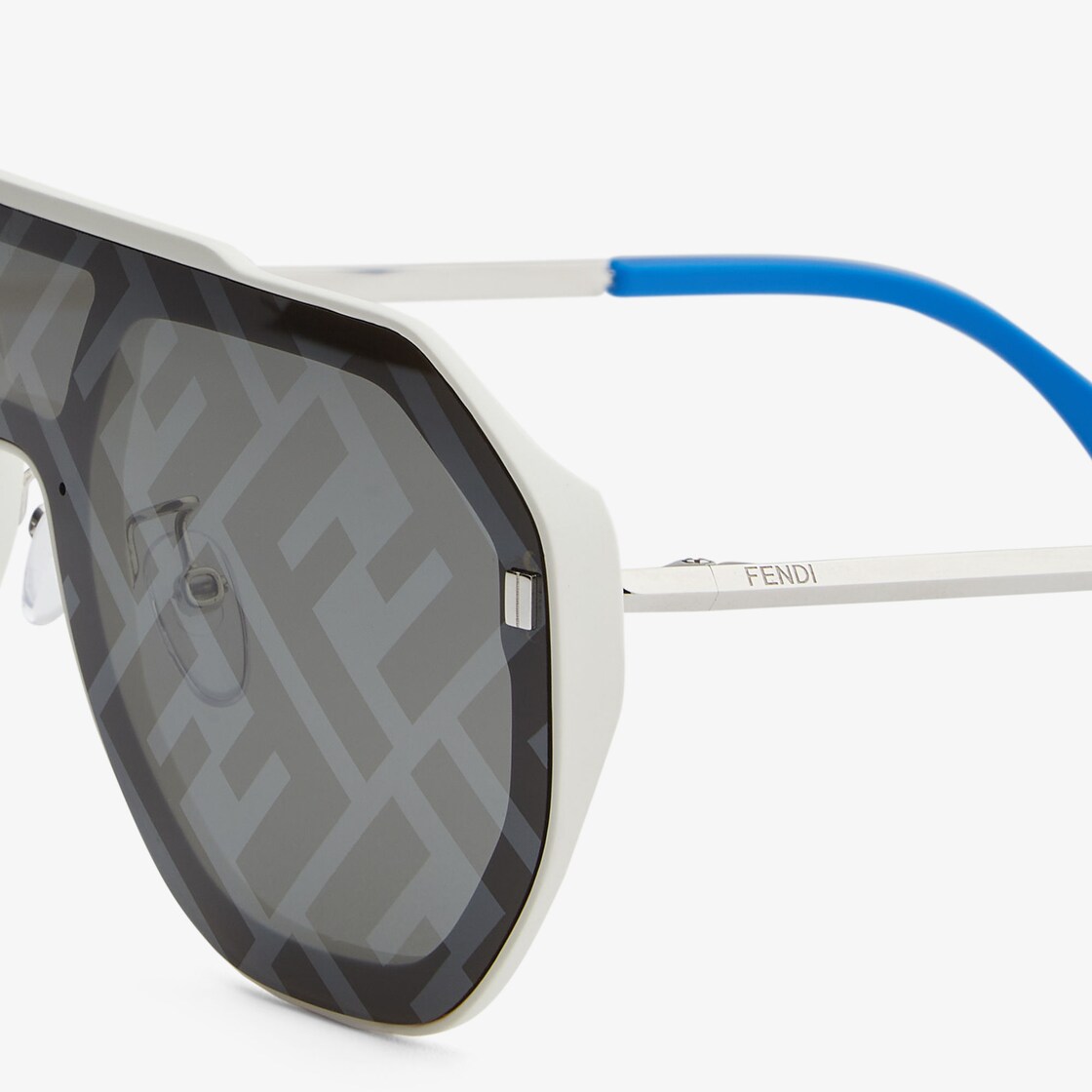 Fendi O'Lock - Palladium metal sunglasses with gray lenses and