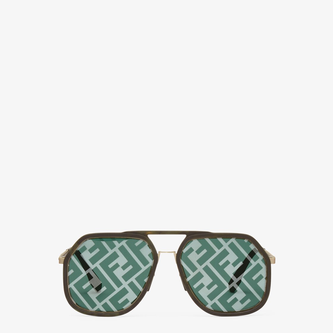 Fendi Women's Oversized Squared Sunglasses, FF0260/S,Havana/White,Green  Gradient