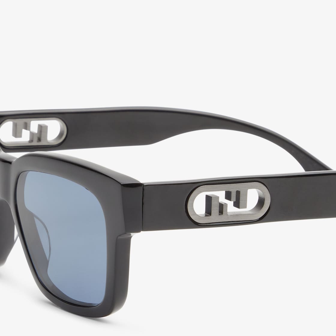 Fendi O'Lock - Palladium metal sunglasses with gray lenses and