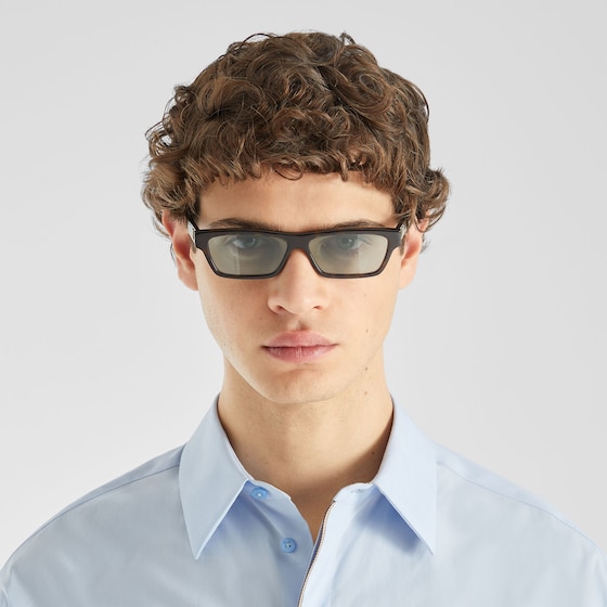 Fendi Low rectangular Squared FF glasses in dark Havana acetate | Thumbnail 4