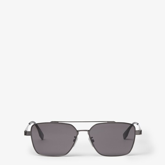 Fendi Ultra-lightweight, square pilot sunglasses made of metal