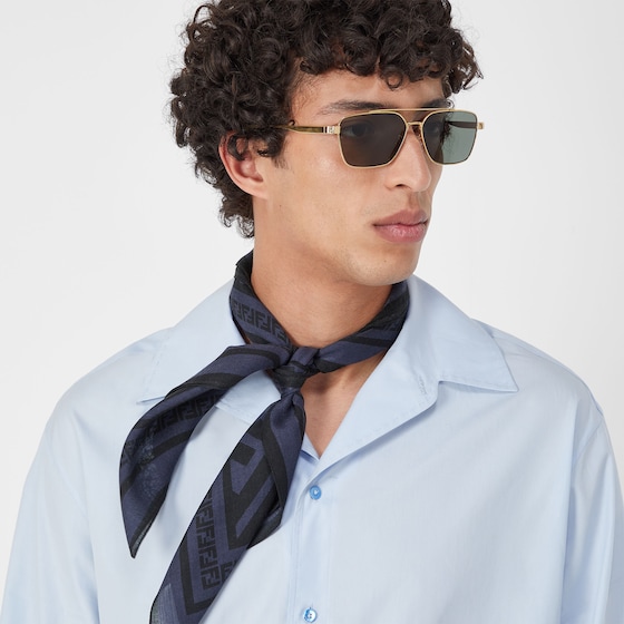 Fendi Ultra-lightweight, square pilot sunglasses made of metal | Thumbnail 4
