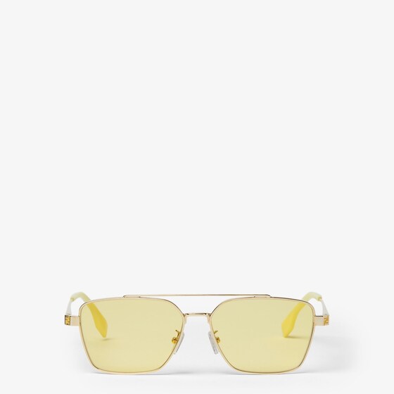 Fendi Ultra-lightweight, square pilot sunglasses made of metal