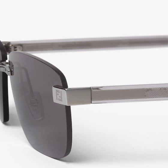 Fendi Rectangular rimless sunglasses, distinguished by hinges | Thumbnail 3