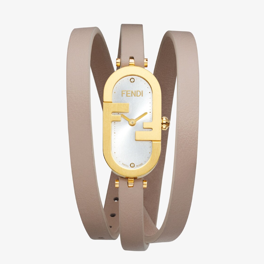 FENDI - Relógio em aço, fundo salmon, Máquina quarz, Ap