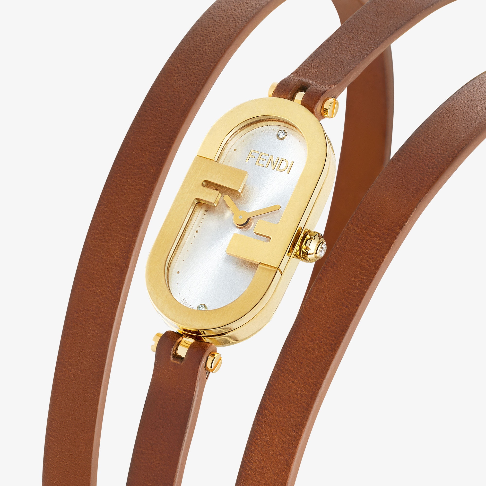 アナログ腕時計 Fendi White Leather O Lock Vertical Watch Fendi White Leather O Lock Vertical Watch | italist, ALWAYS