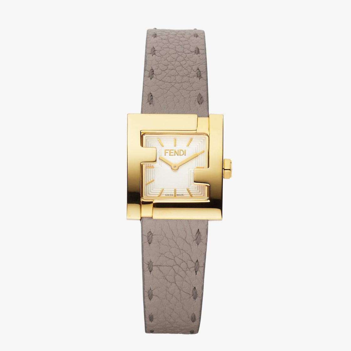 Fendi Square Face Leather Strap Watch