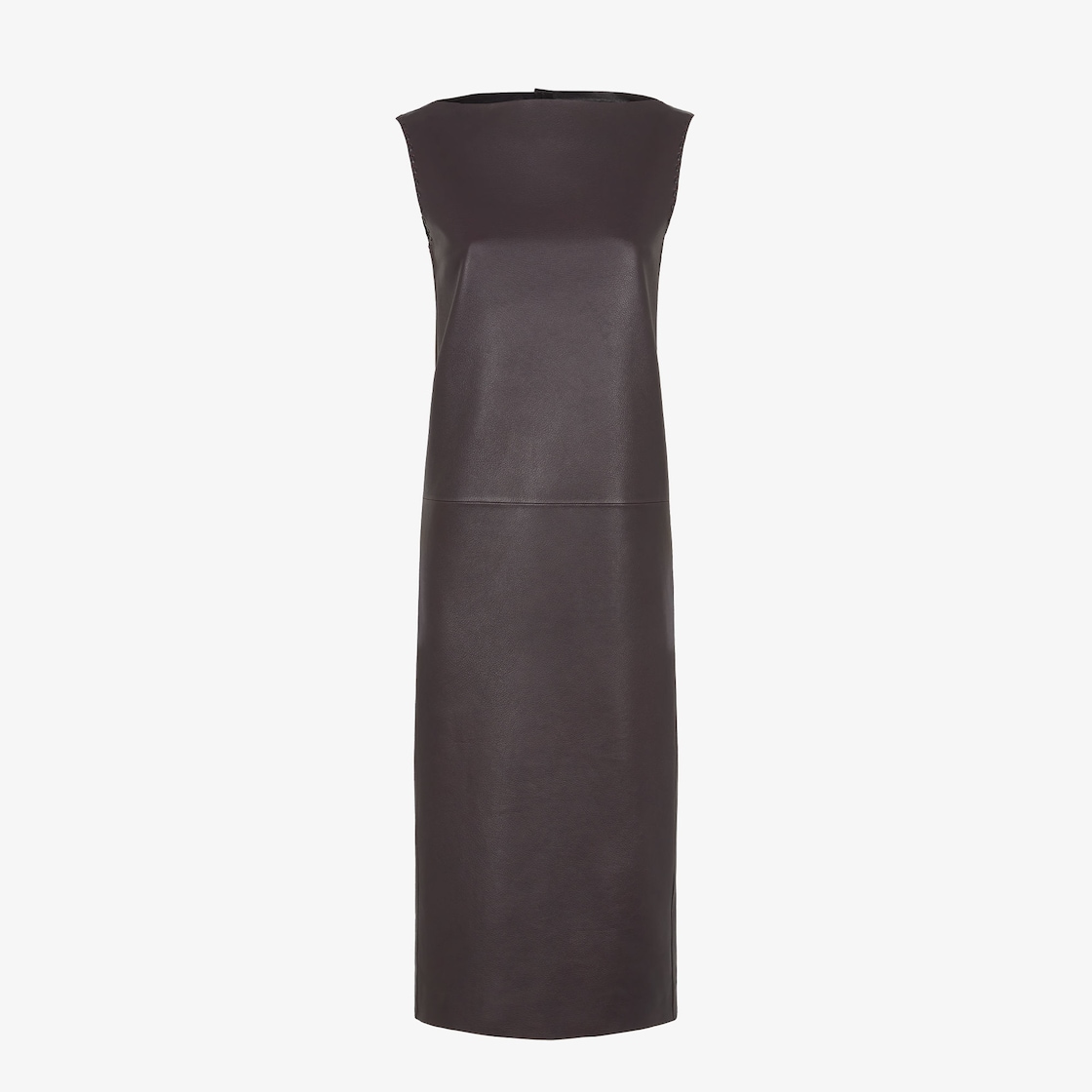 dark purple leather dress Sabina Purple Leather Slash Neck Midi Dress