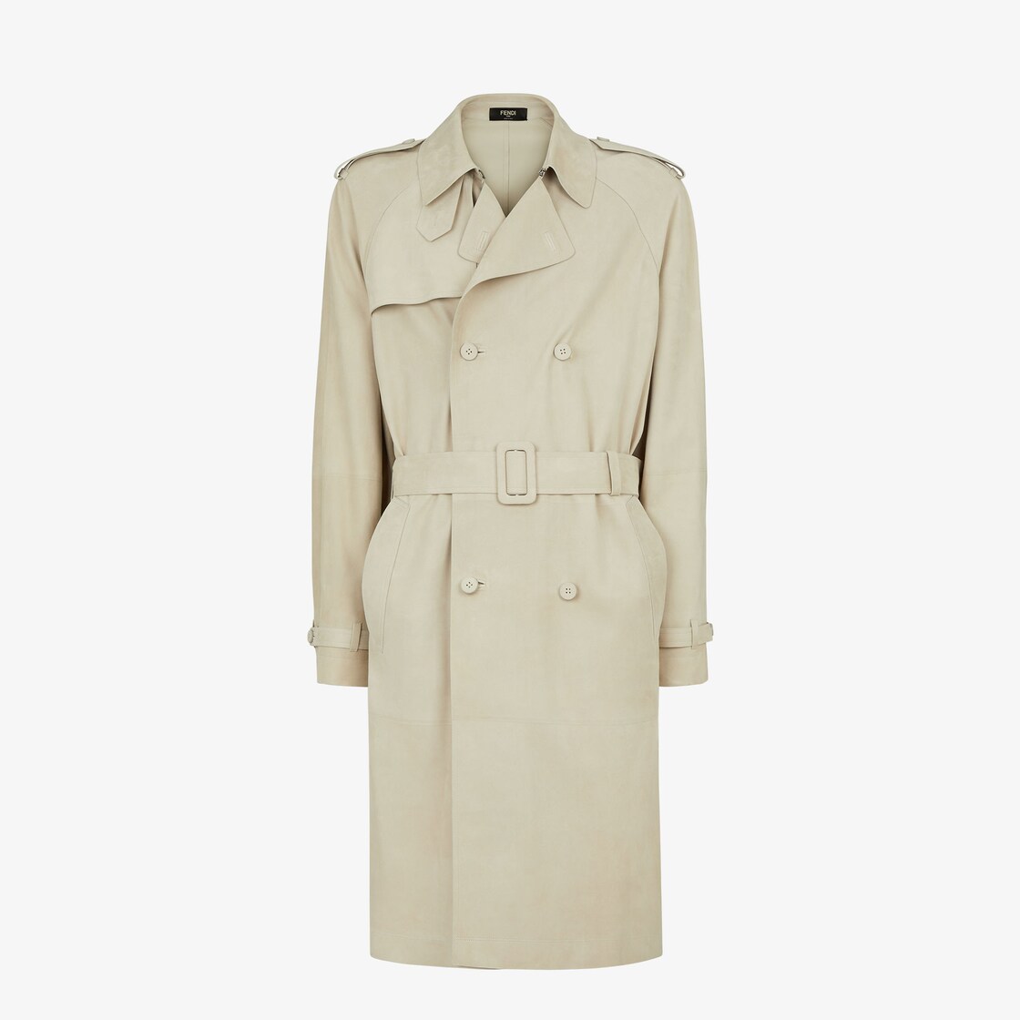 Overcoat Light grey suede trench coat Grey - Image 1/4