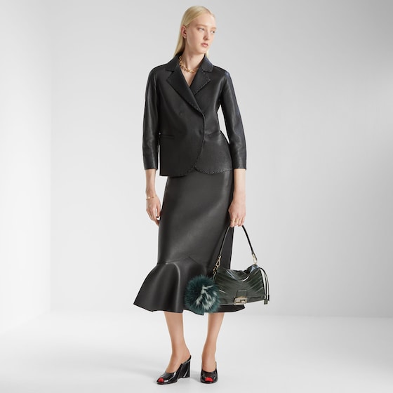 Fendi Short double-breasted jacket with lapel collar and 3/4 | Thumbnail 4