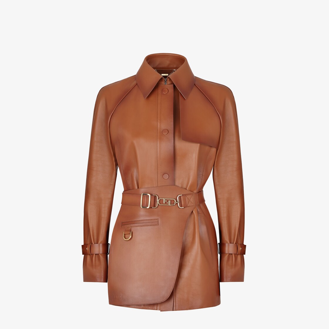 Jacket - Shaded-effect tan leather jacket | Fendi