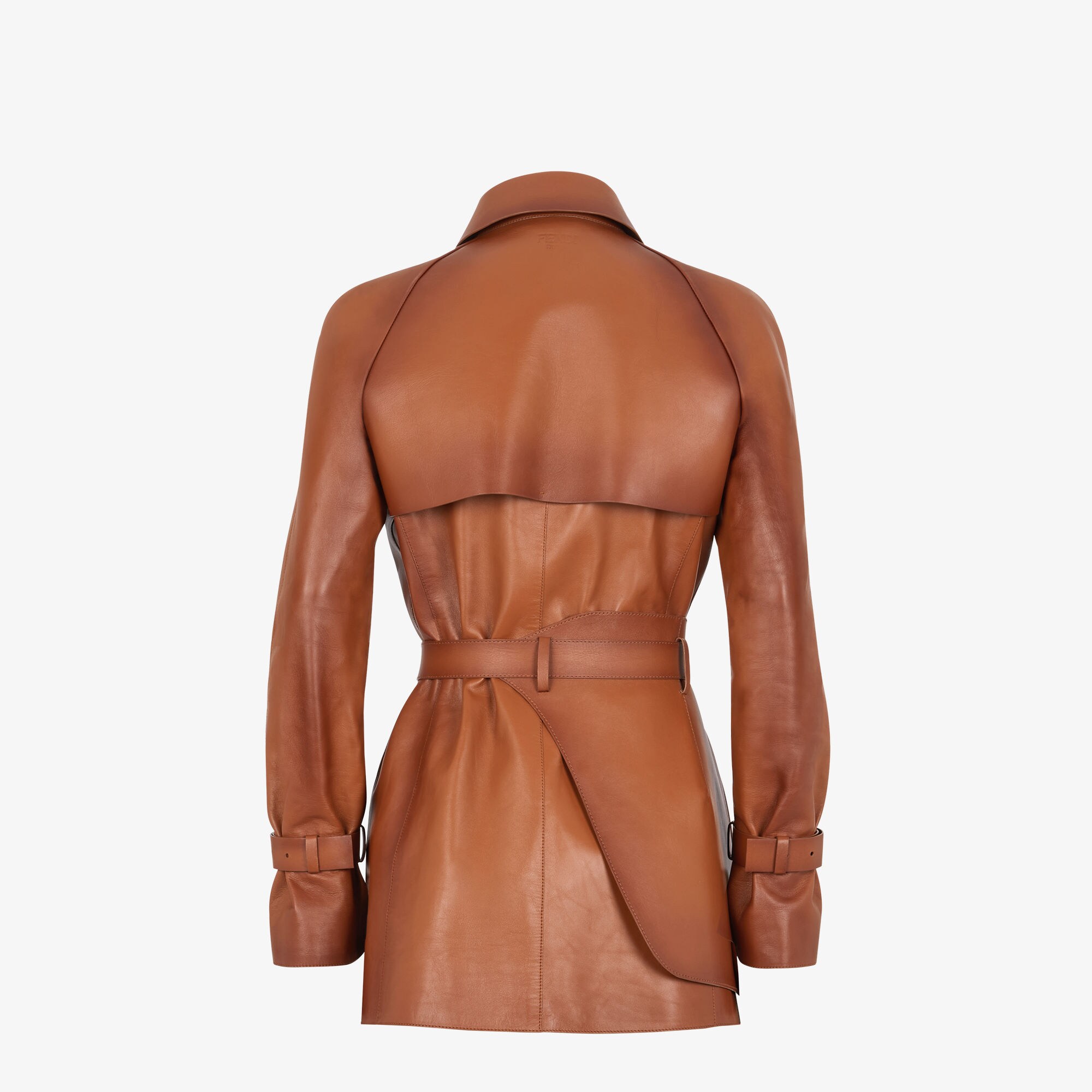 FENDI レザー ムートンファー ジャケット ブラウンボルドー 40