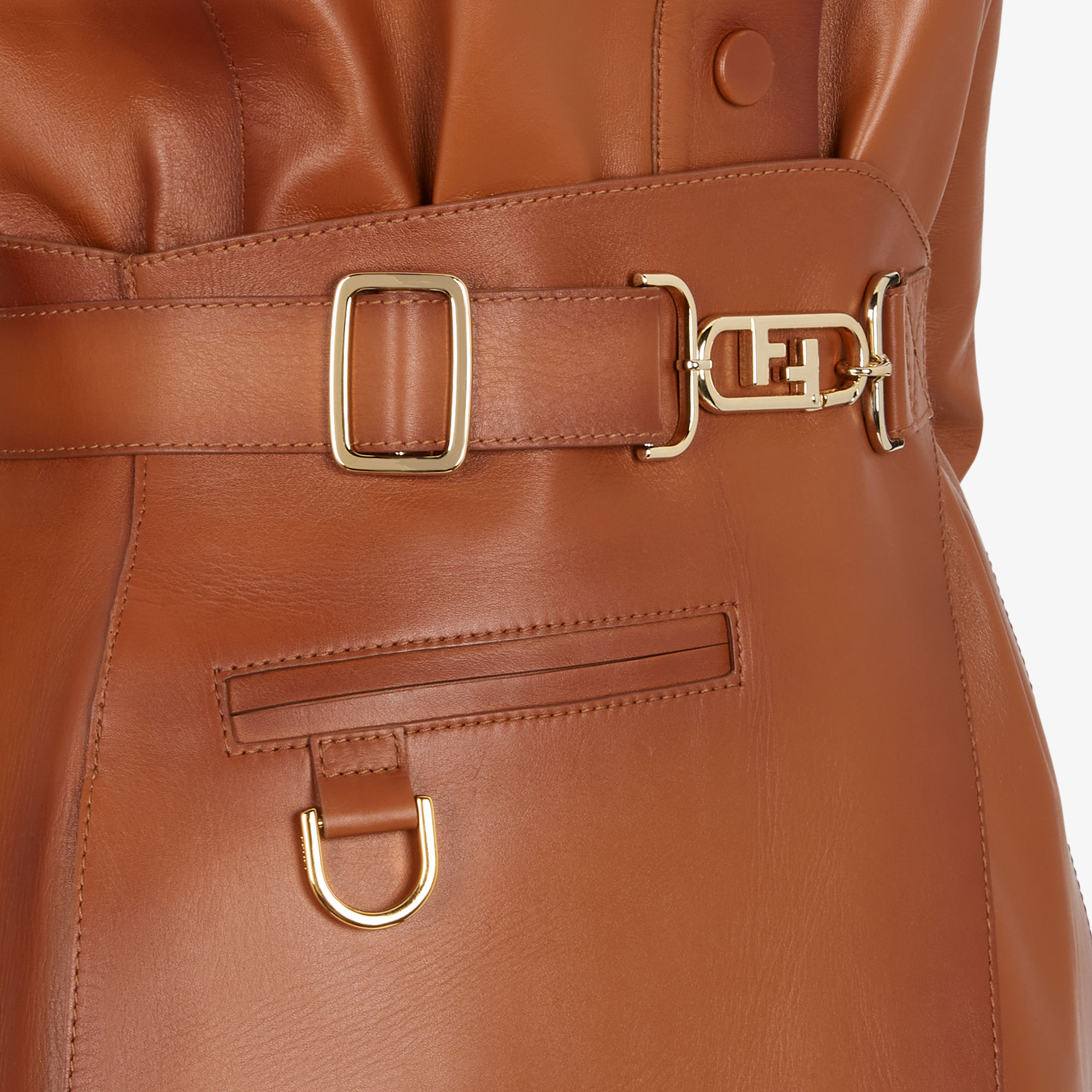 FENDI レザー ムートンファー ジャケット ブラウンボルドー 40イタリア製 FENDI Jacket レディース ブラウン レザージャケット (FENDI