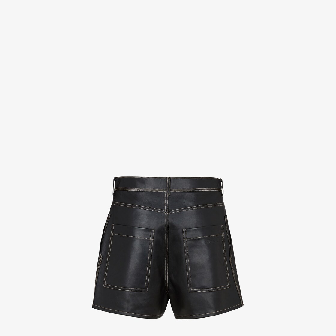 Short Pants - Black leather short pants | Fendi