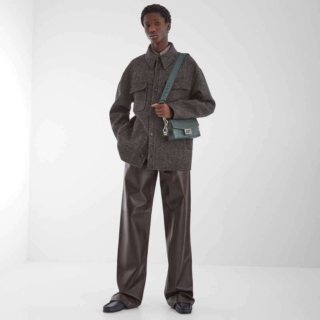 FENDI: trousers with all-over FF logo - Brown  Fendi pants JFF209 ADF3  online at