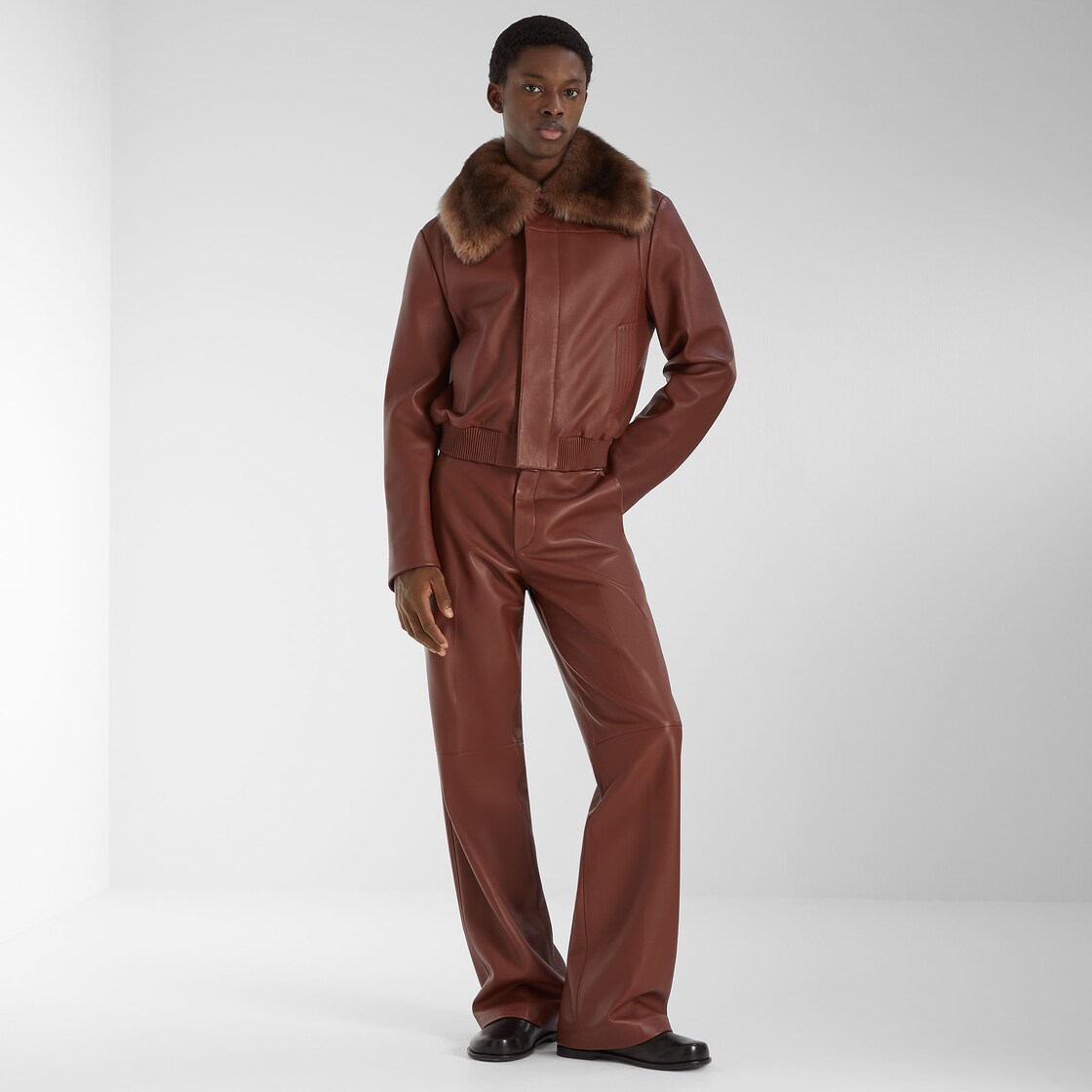 Trousers Rust-coloured nappa leather trousers Brown - Image 4/4
