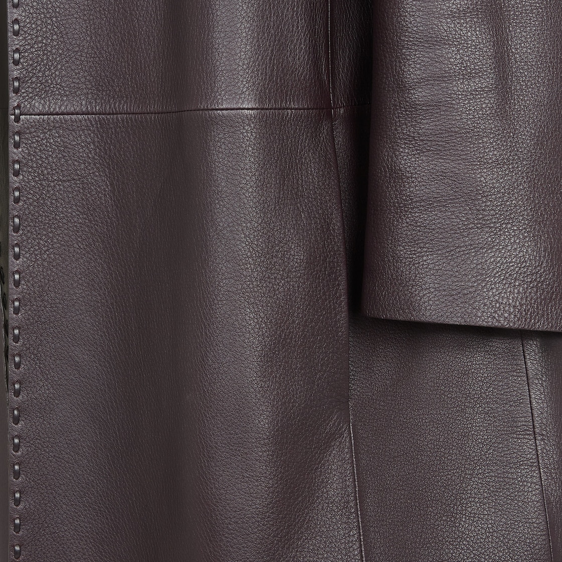 Overcoat Dark purple leather overcoat Purple - Image 3/4