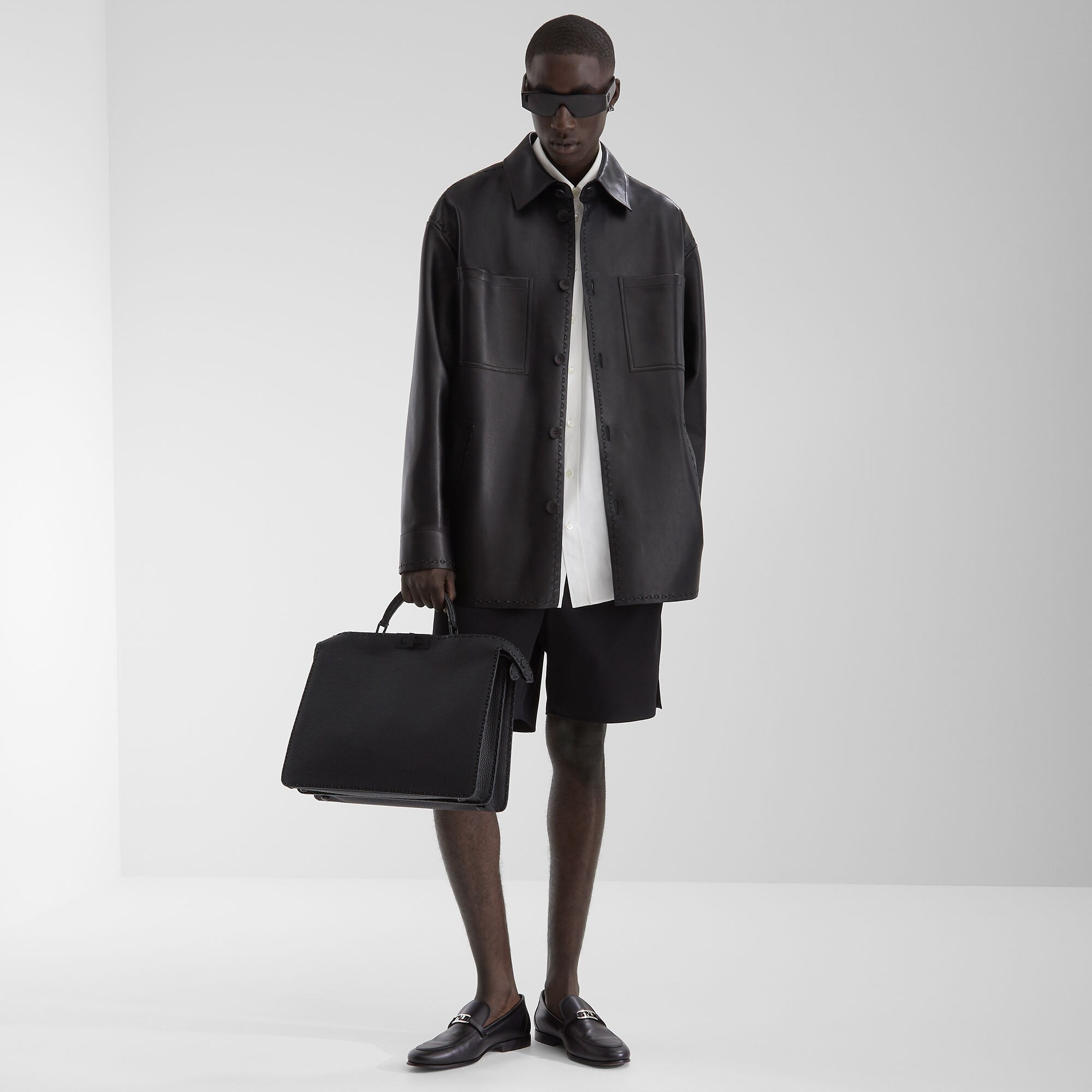 シャツ レザー ブラック | Fendi