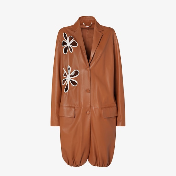Fendi Tailoring-inspired midi overcoat with small lapel collar