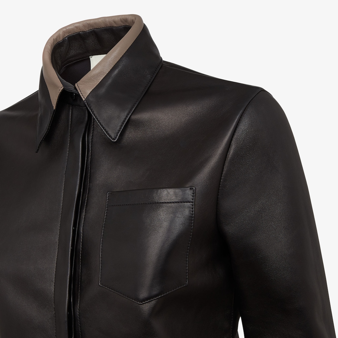 Shirt Black nappa leather shirt Black - Image 3/4