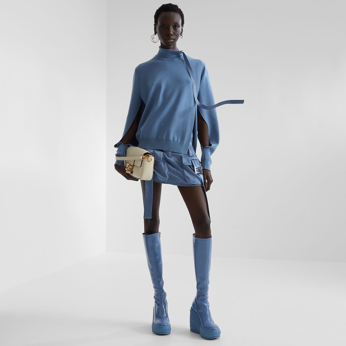 スカート - ブルーサテン スカート | Fendi