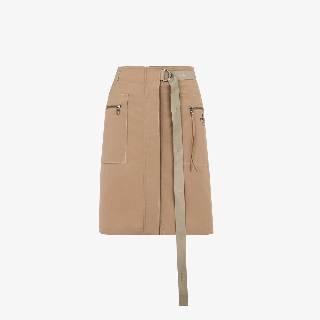 jupe-coton-marron-fendi