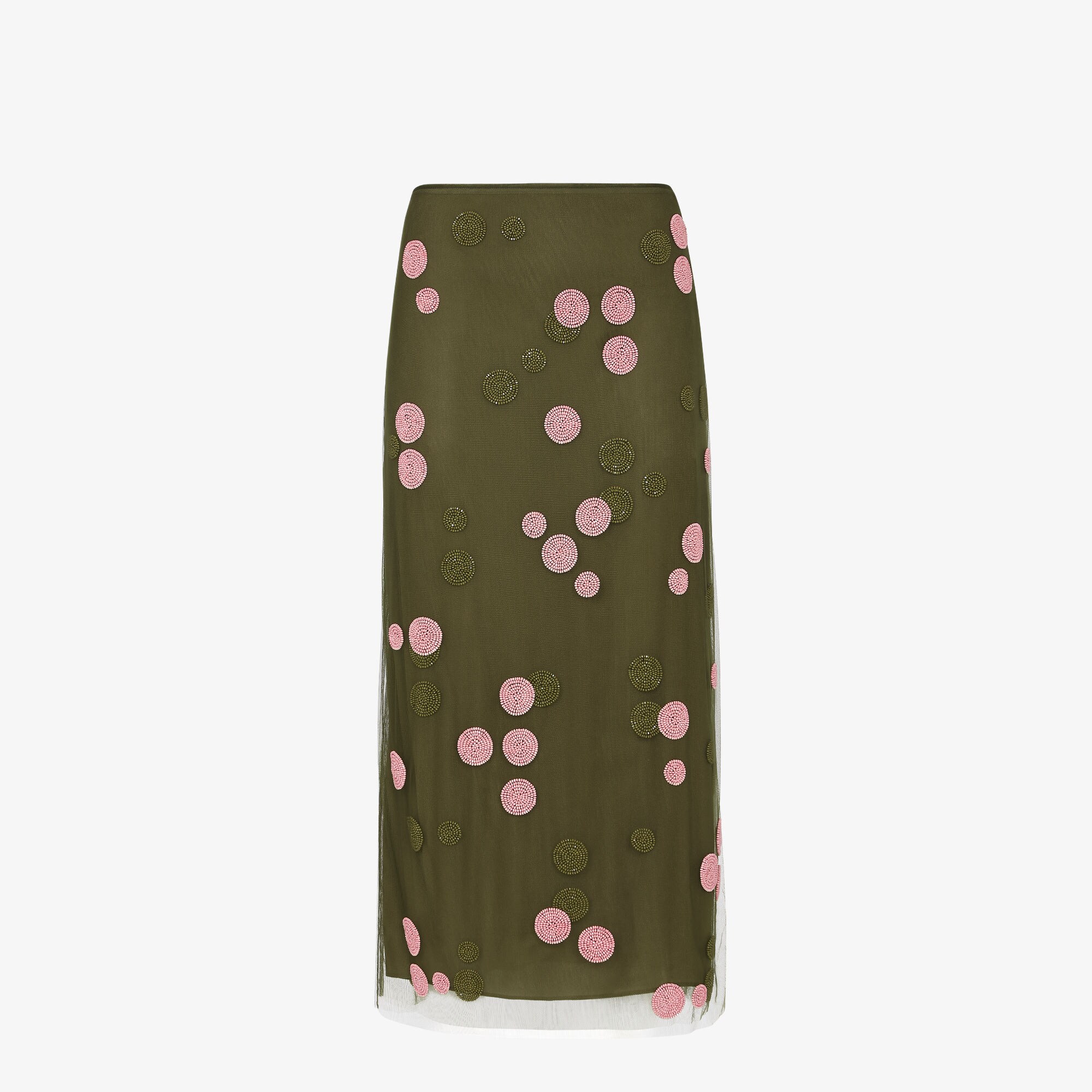 Skirt - Green embroidered tulle skirt | Fendi