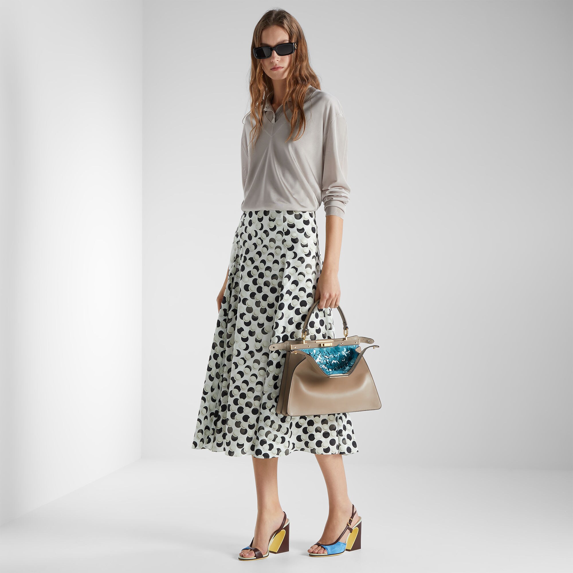 スカート シルク マルチカラー | Fendi
