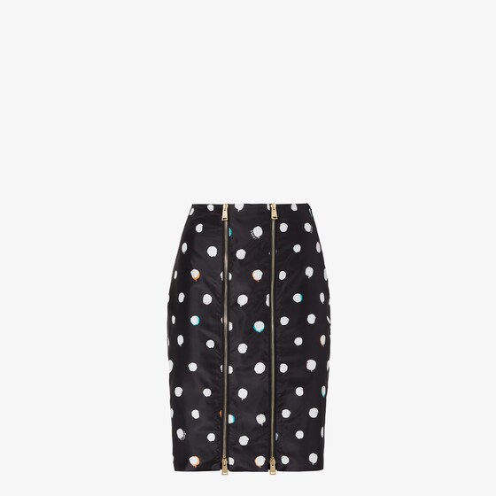 Fendi Falena Dots Printed Mini Skirt In Black