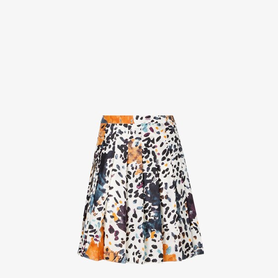 Fendi Pleated-print Skirt In Multi