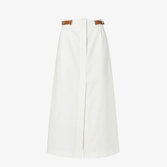 Fendi Flared midi skirt with pleats stitched at the waist on