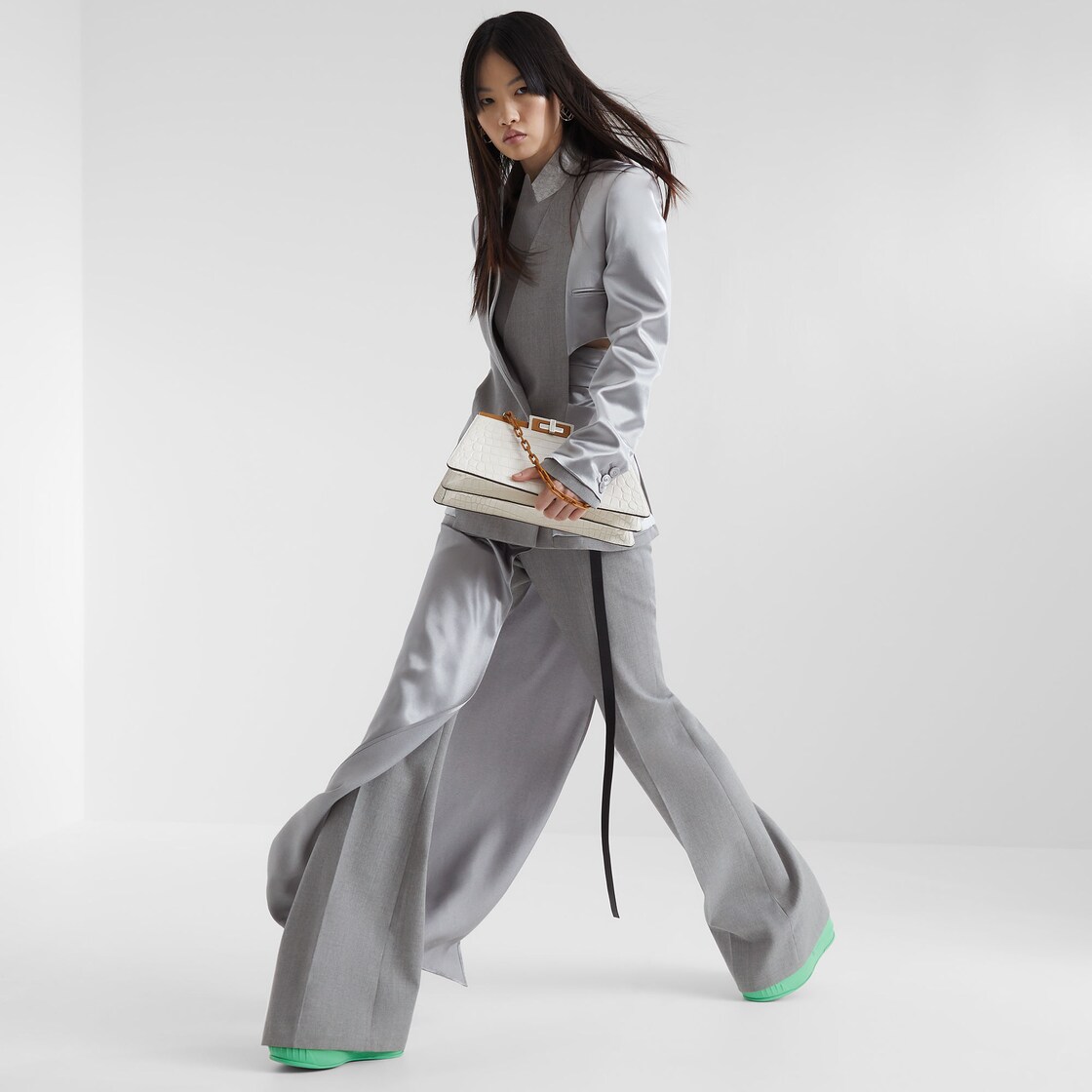 パンツ ファブリック グレー | Fendi