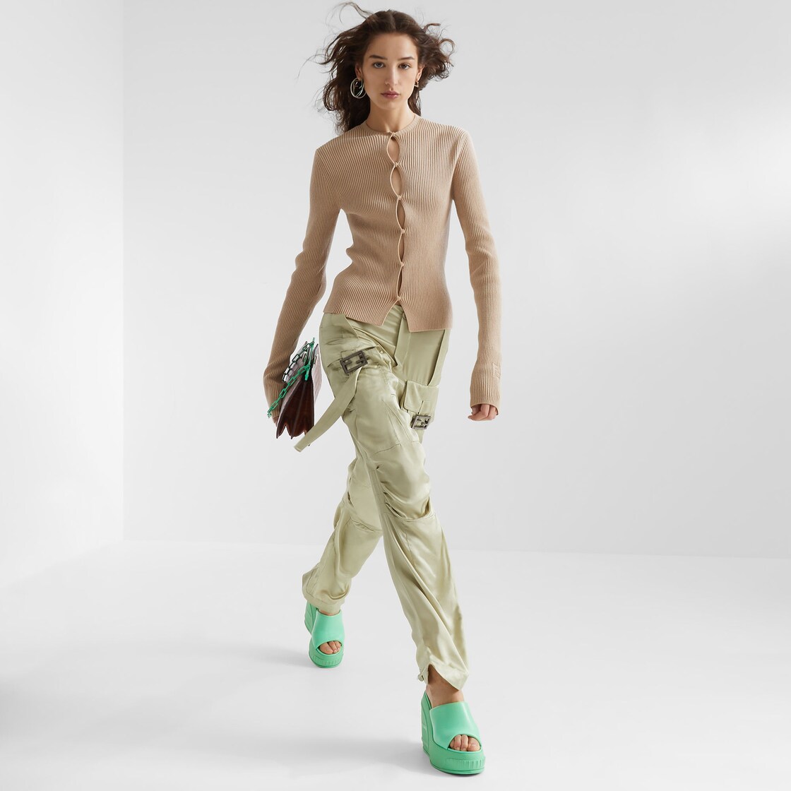 パンツ ファブリック グリーン | Fendi