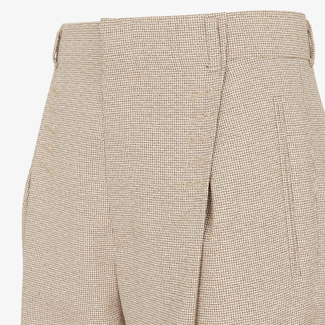 Trousers Beige micro-check wool trousers Beige - Image 4/5