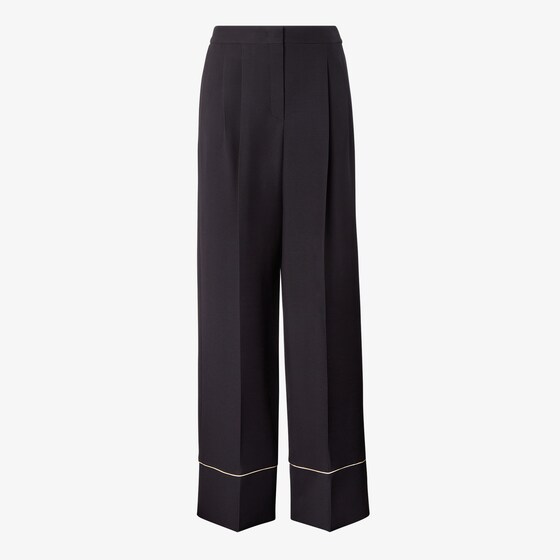 Fendi High-waist Pyjama Trousers In Black