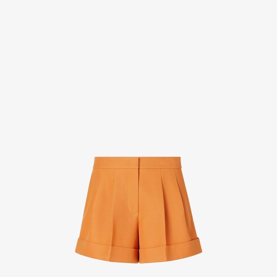 Fendi Orange Fleece Wool Shorts In Orange