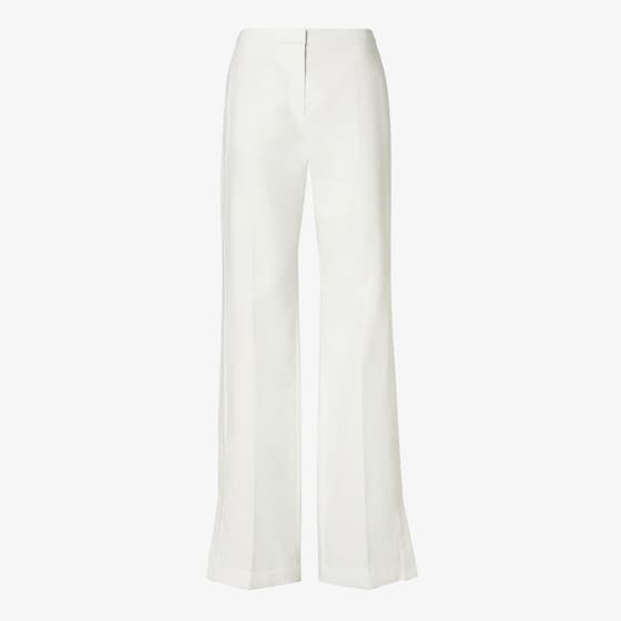 Fendi Straight-leg long trousers with side slits at the hem